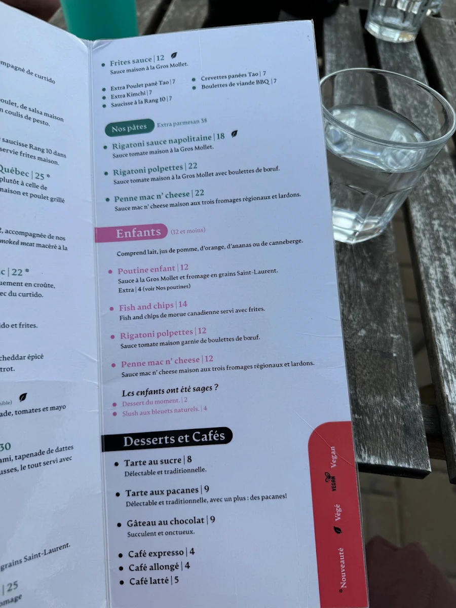 Menu, Microbrasserie du Lac Saint-Jean / Boutique & Bistrot