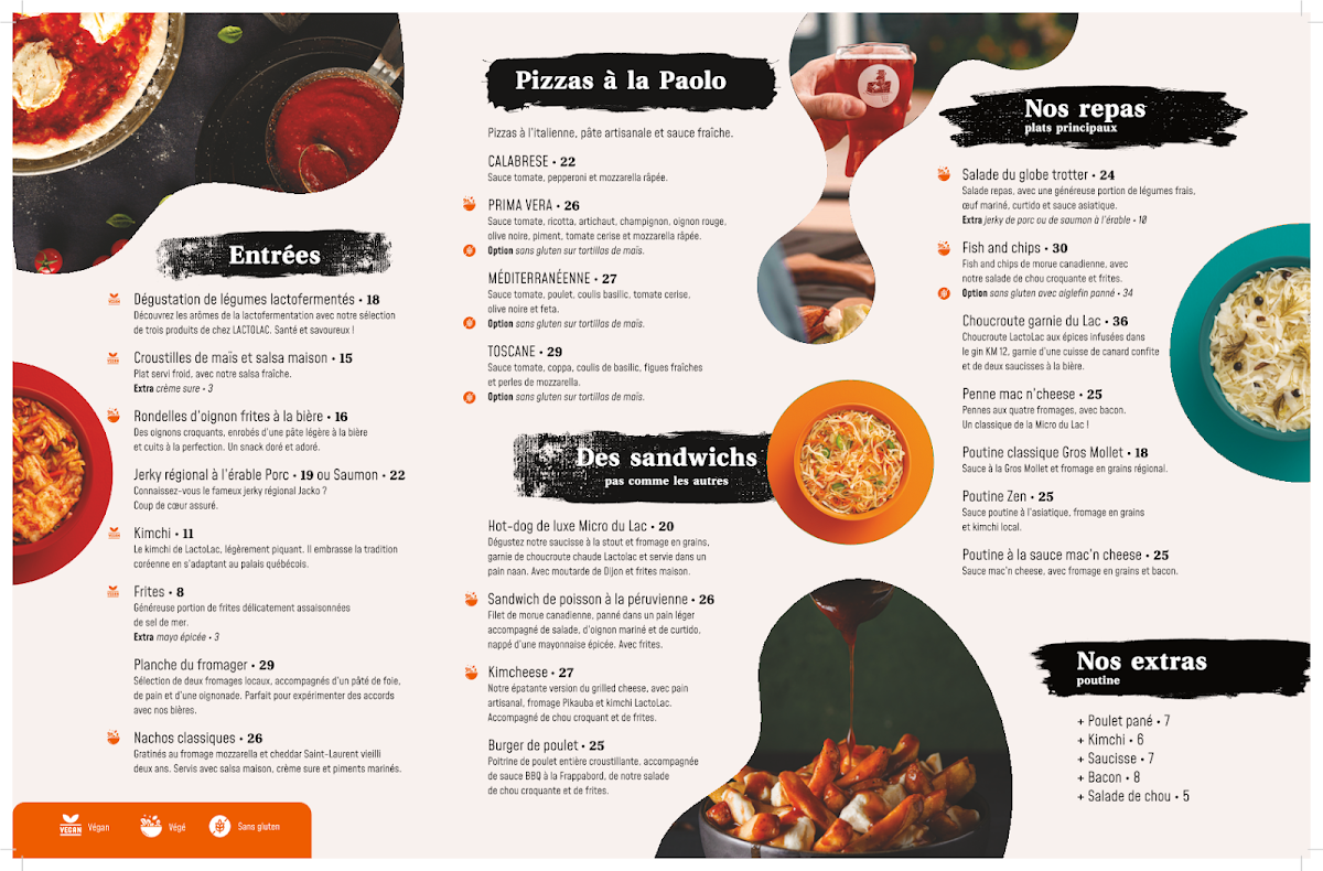 Menu, Microbrasserie du Lac Saint-Jean / Boutique & Bistrot