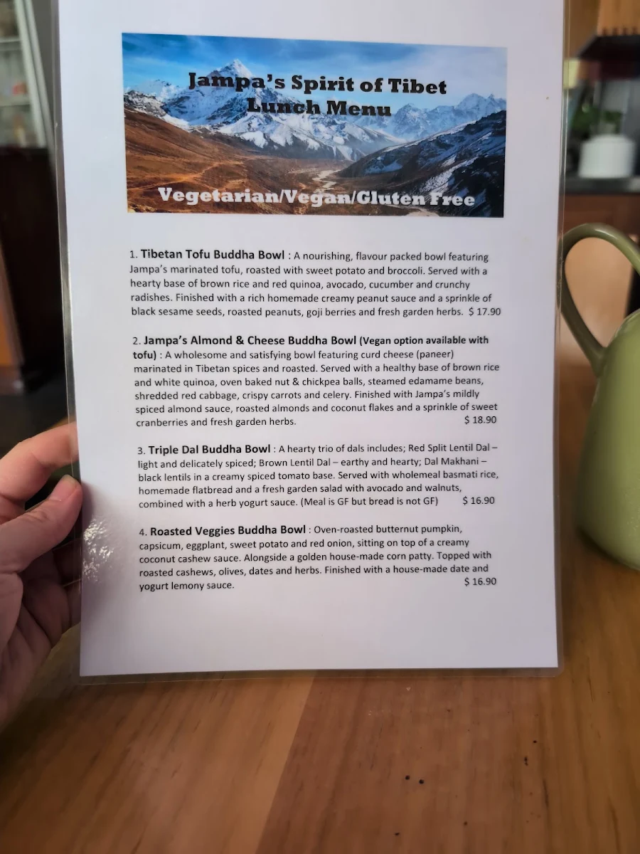 Menu, Jampa's Spirit of Tibet
