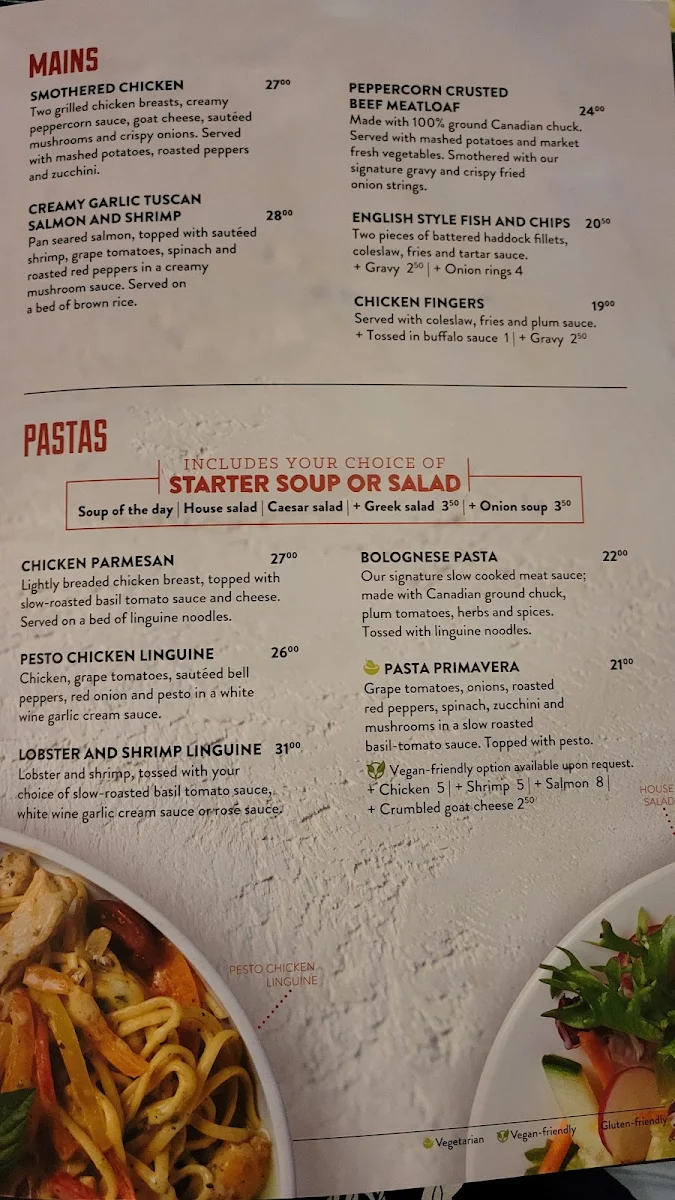 Menu, Pickle Barrel