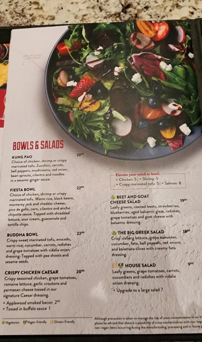Menu, Pickle Barrel