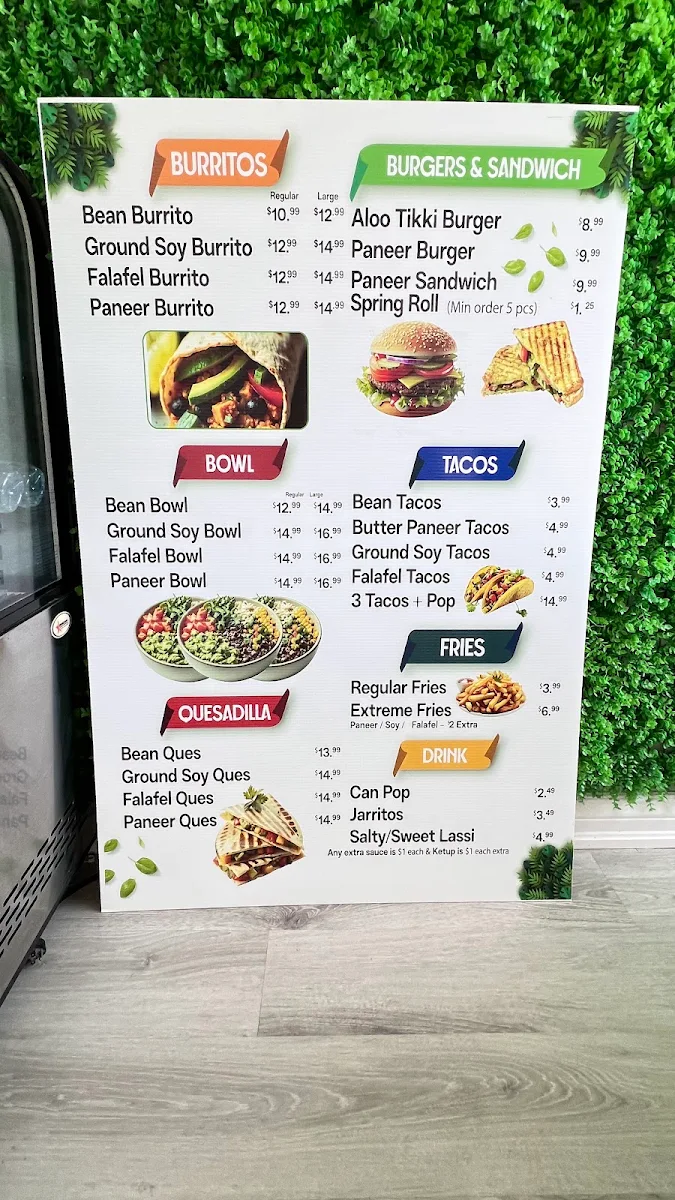 Menu, Juice Hub