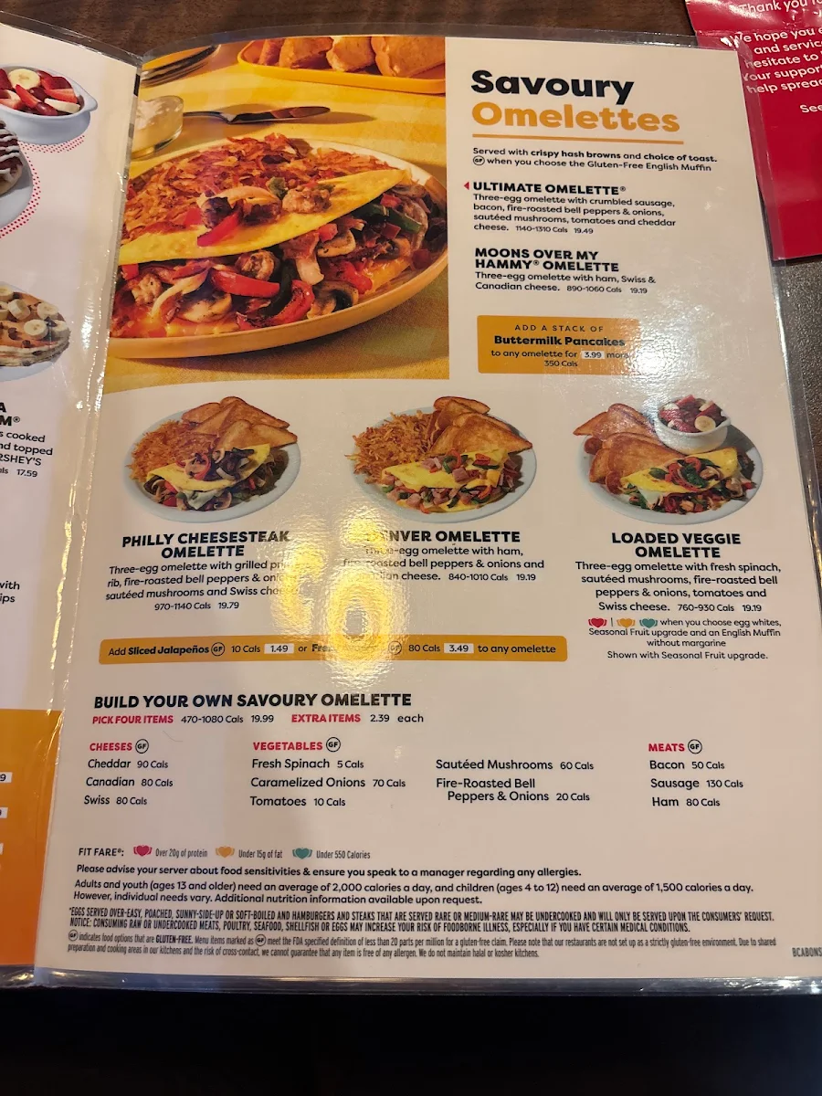 Menu, Denny's Restaurant Okotoks