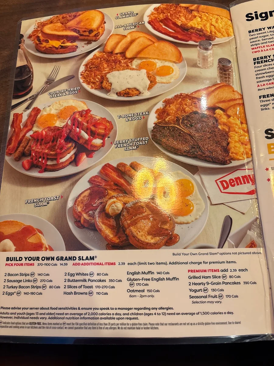 Menu, Denny's Restaurant Okotoks