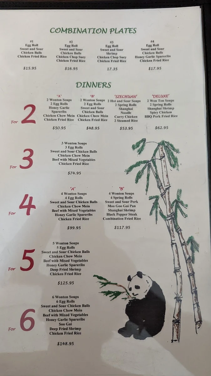 Menu, House of Dragon