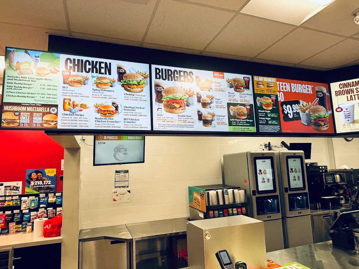 Menu, A&W Canada