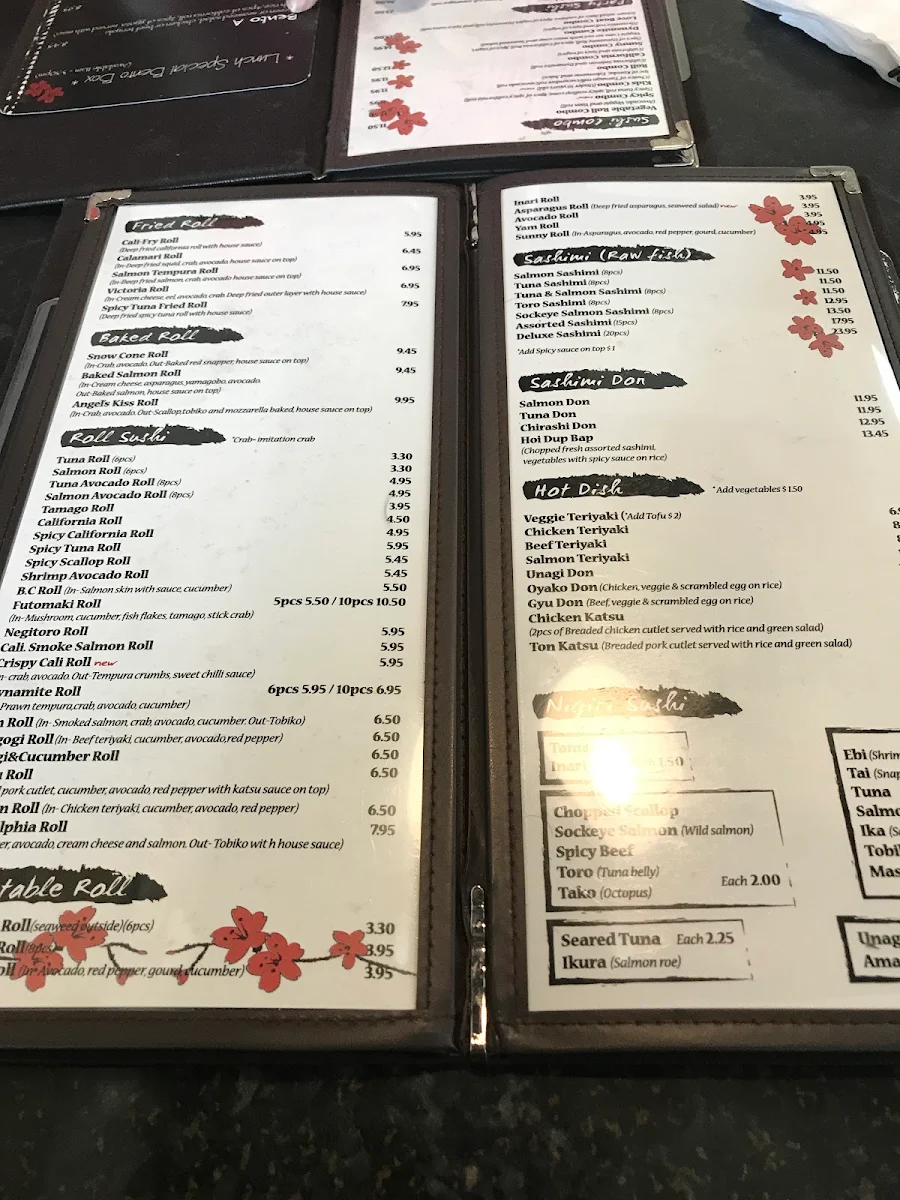 Menu, Oak Bay Bon Sushi