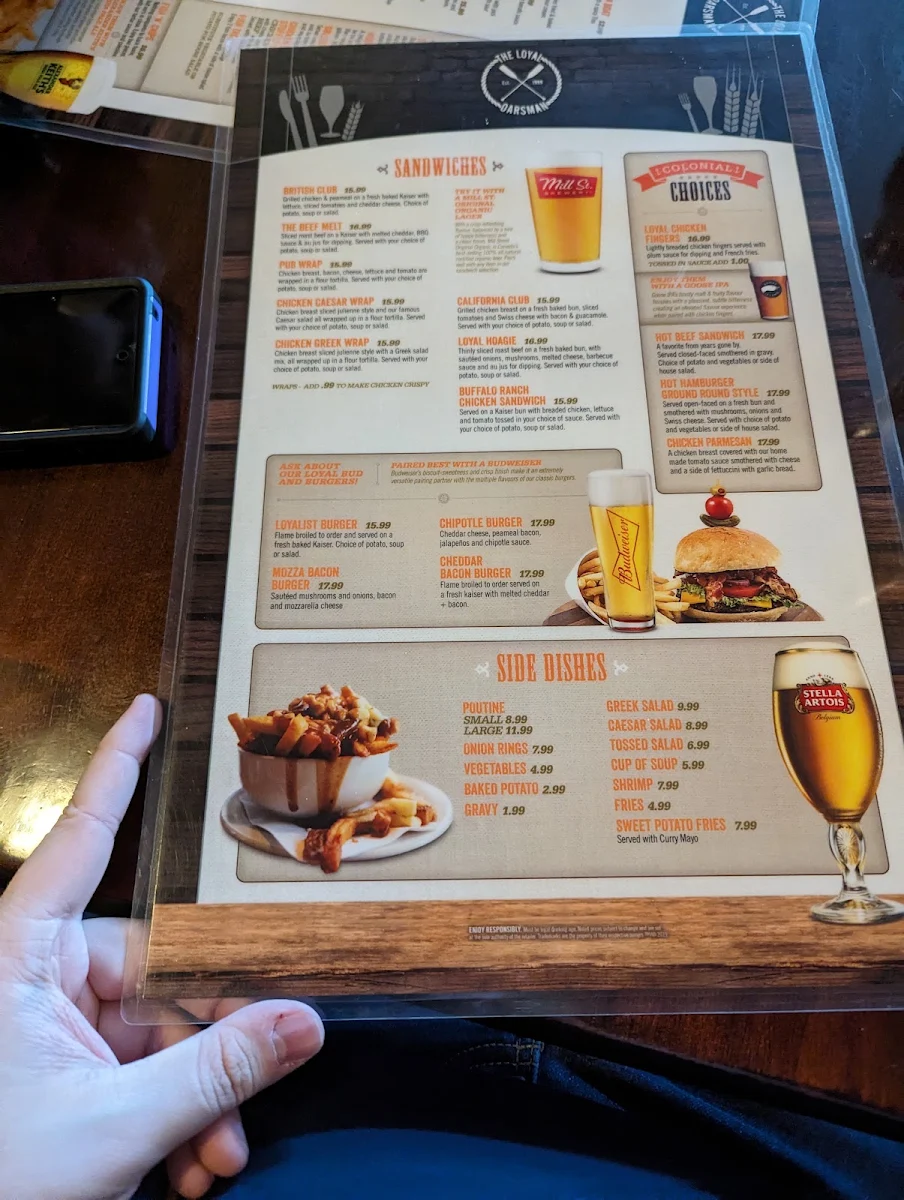 Menu, The Loyal Oarsman
