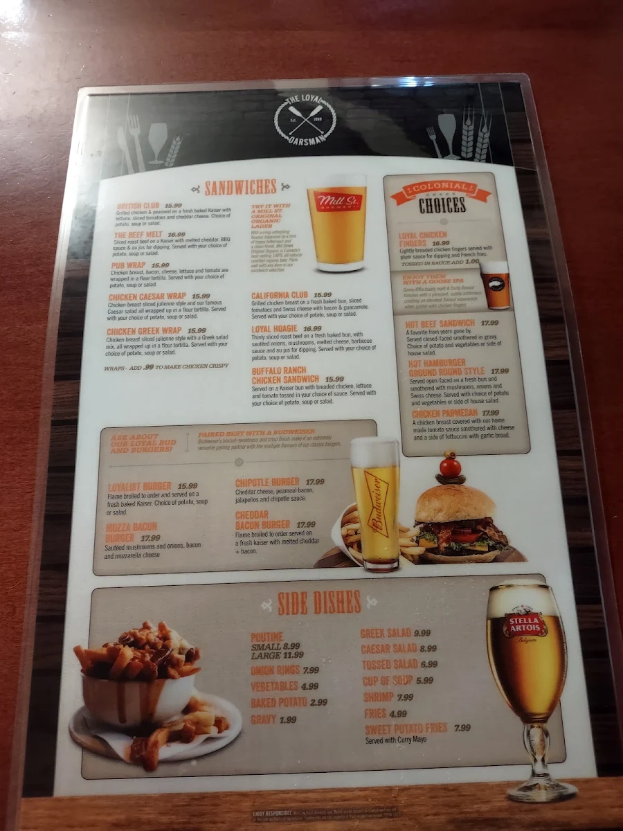 Menu, The Loyal Oarsman