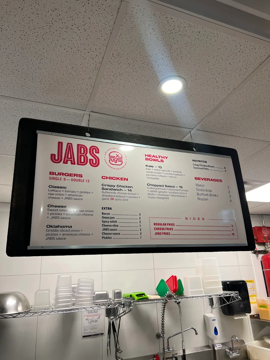 Menu, JABS - St Clair West