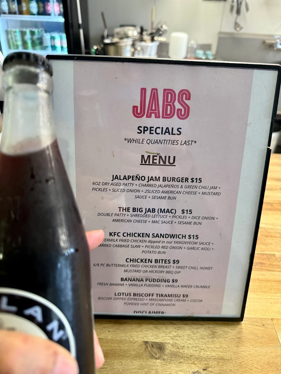 Menu, JABS - St Clair West
