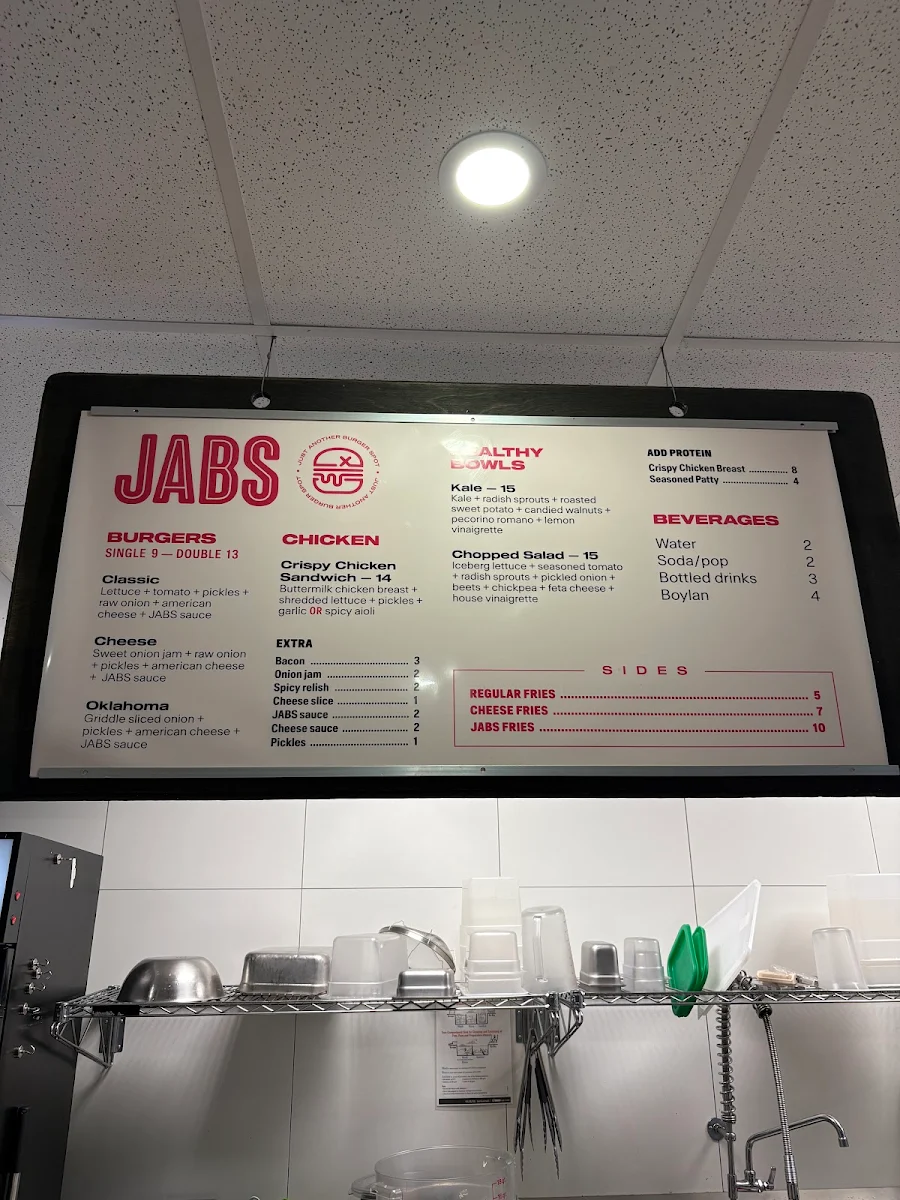 Menu, JABS - St Clair West