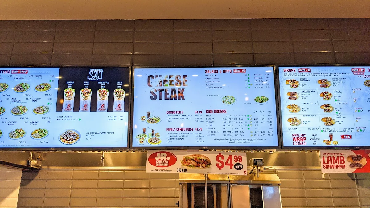 Menu, Osmow's Shawarma