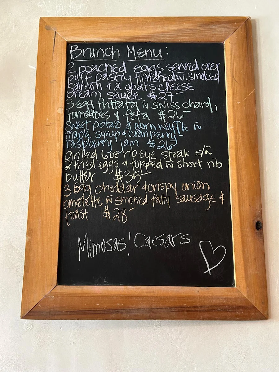 Menu, The Flying Chestnut Kitchen