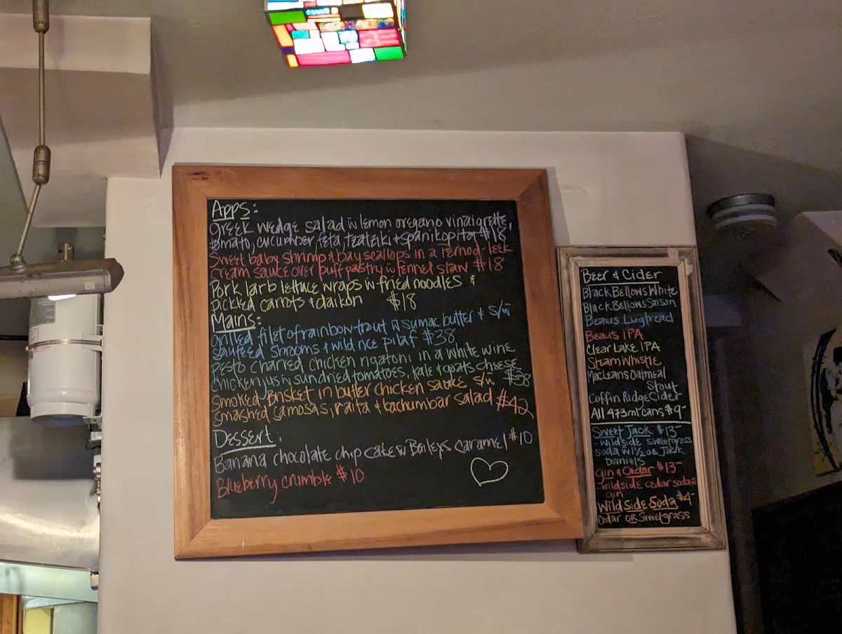 Menu, The Flying Chestnut Kitchen
