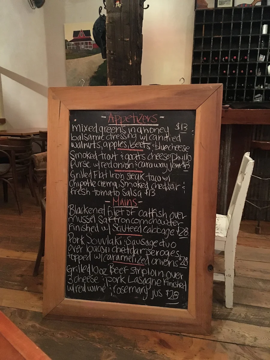 Menu, The Flying Chestnut Kitchen