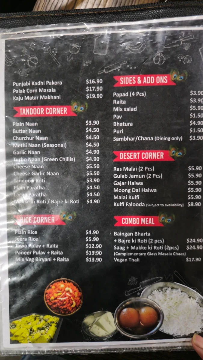Menu, Savariya - Pure Vegetarian Eatery
