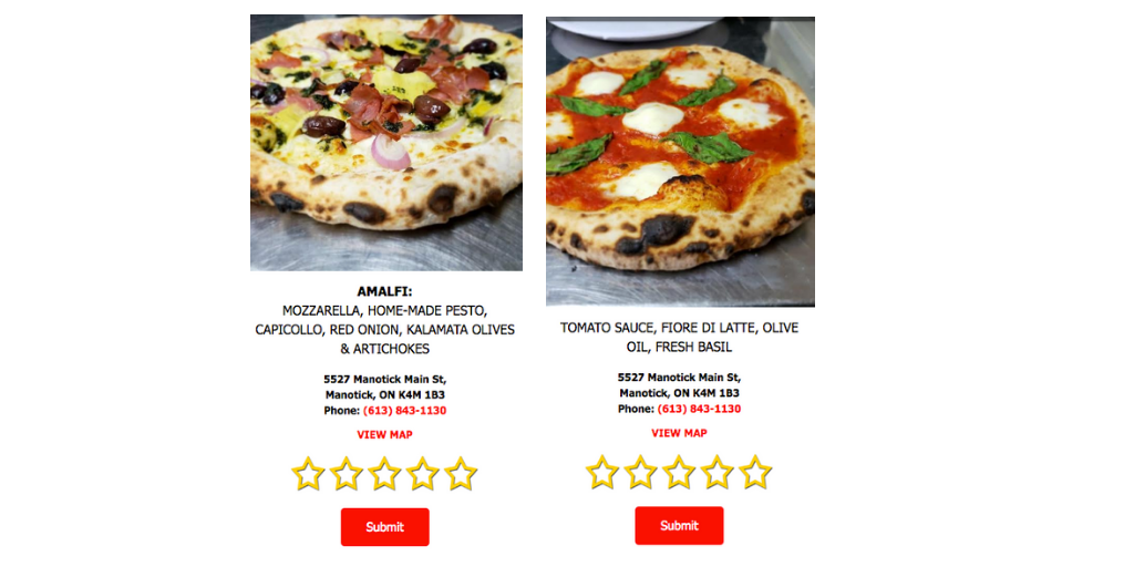Menu, Pizza All'Antica