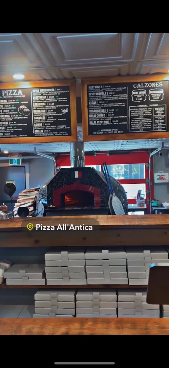 Menu, Pizza All'Antica