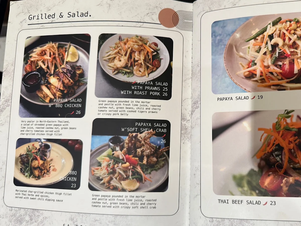 Menu, Sabiang Thai Tallawong
