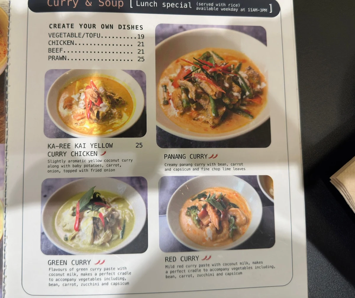 Menu, Sabiang Thai Tallawong