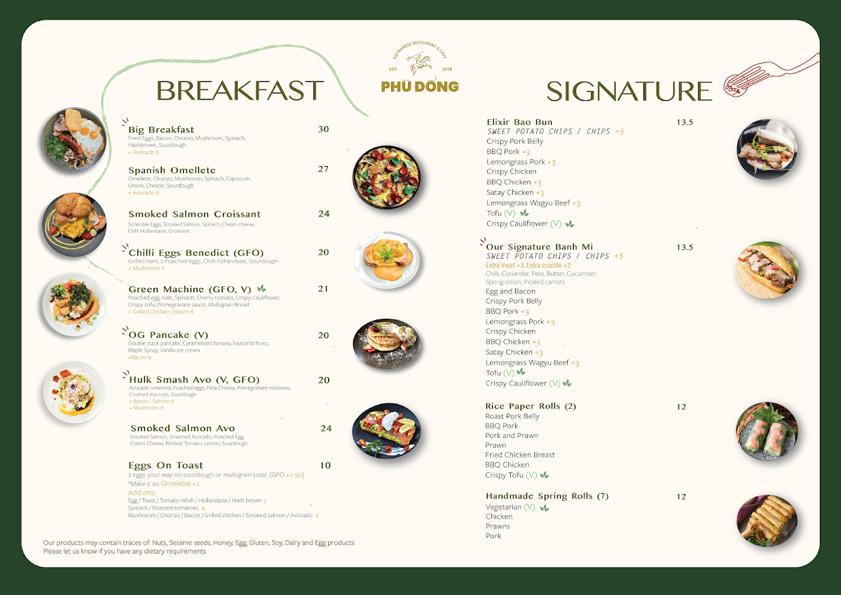 Menu, Victoria Elixir Coffee Roasters