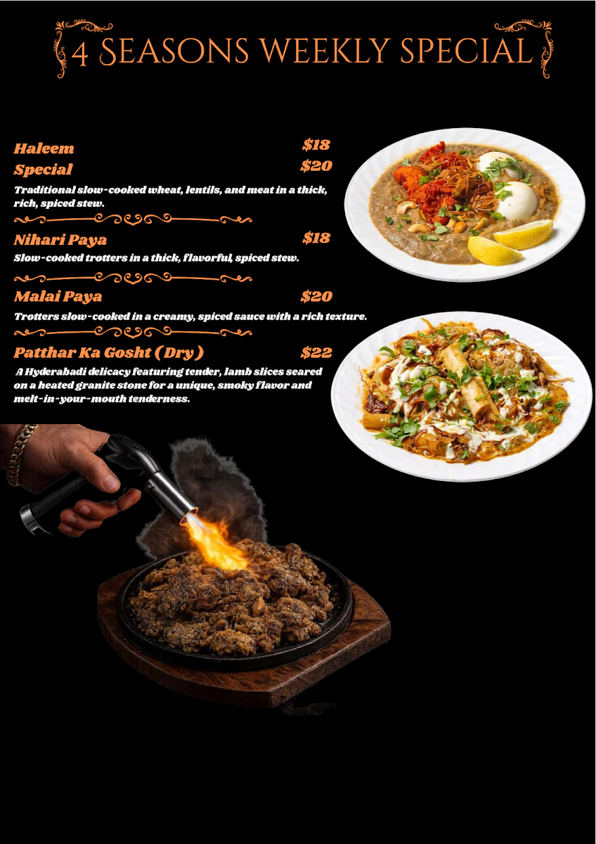 Menu, 4 Seasons Kitchen Indian Restaurant