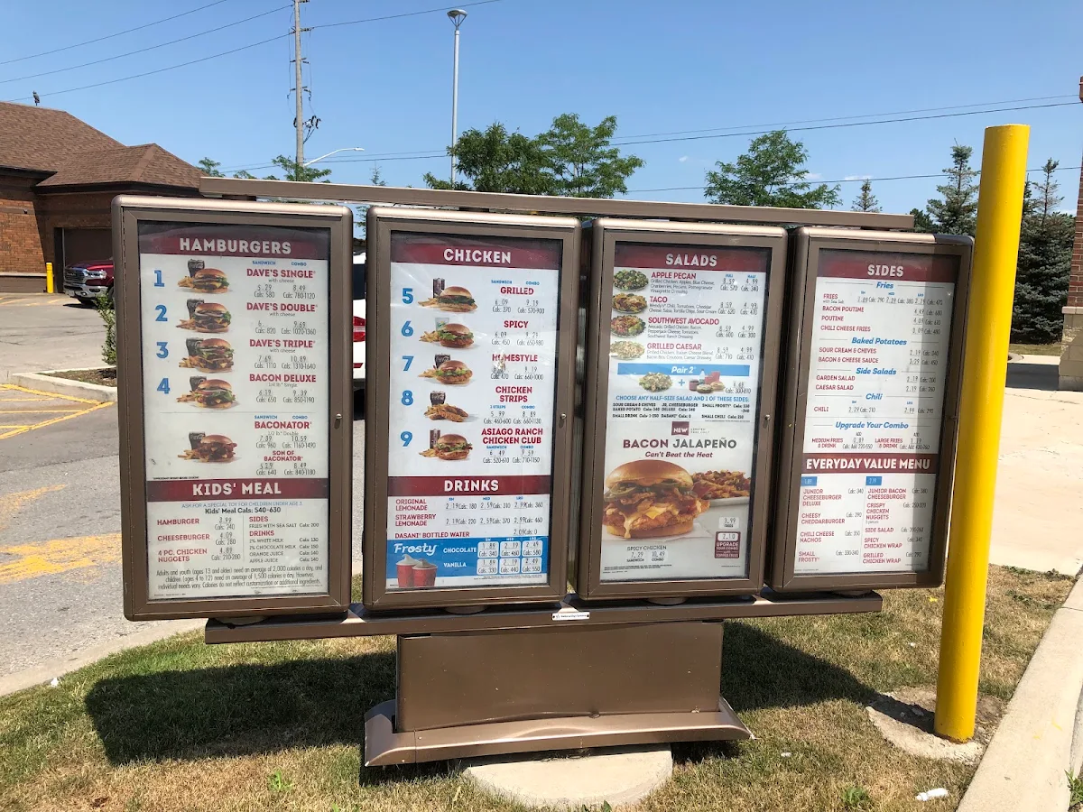Menu, Wendy's