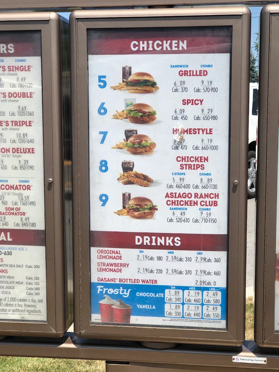Menu, Wendy's