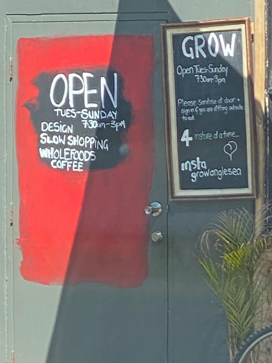 Menu, GROW - Anglesea
