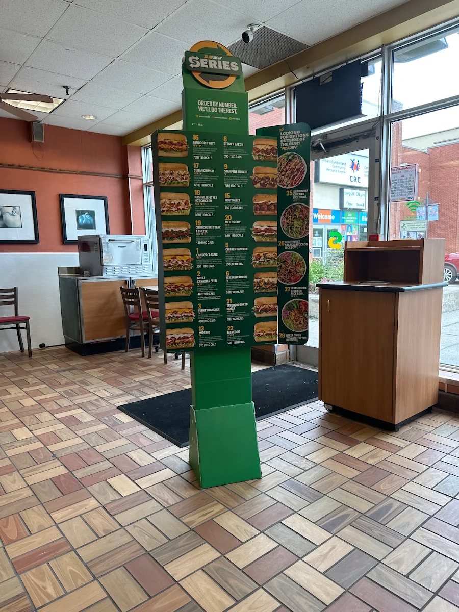 Menu, Subway