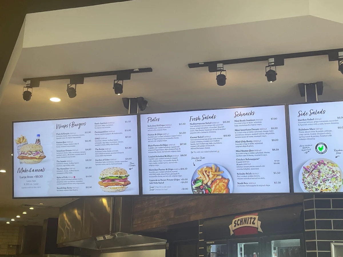 Menu, Schnitz Craigieburn Central