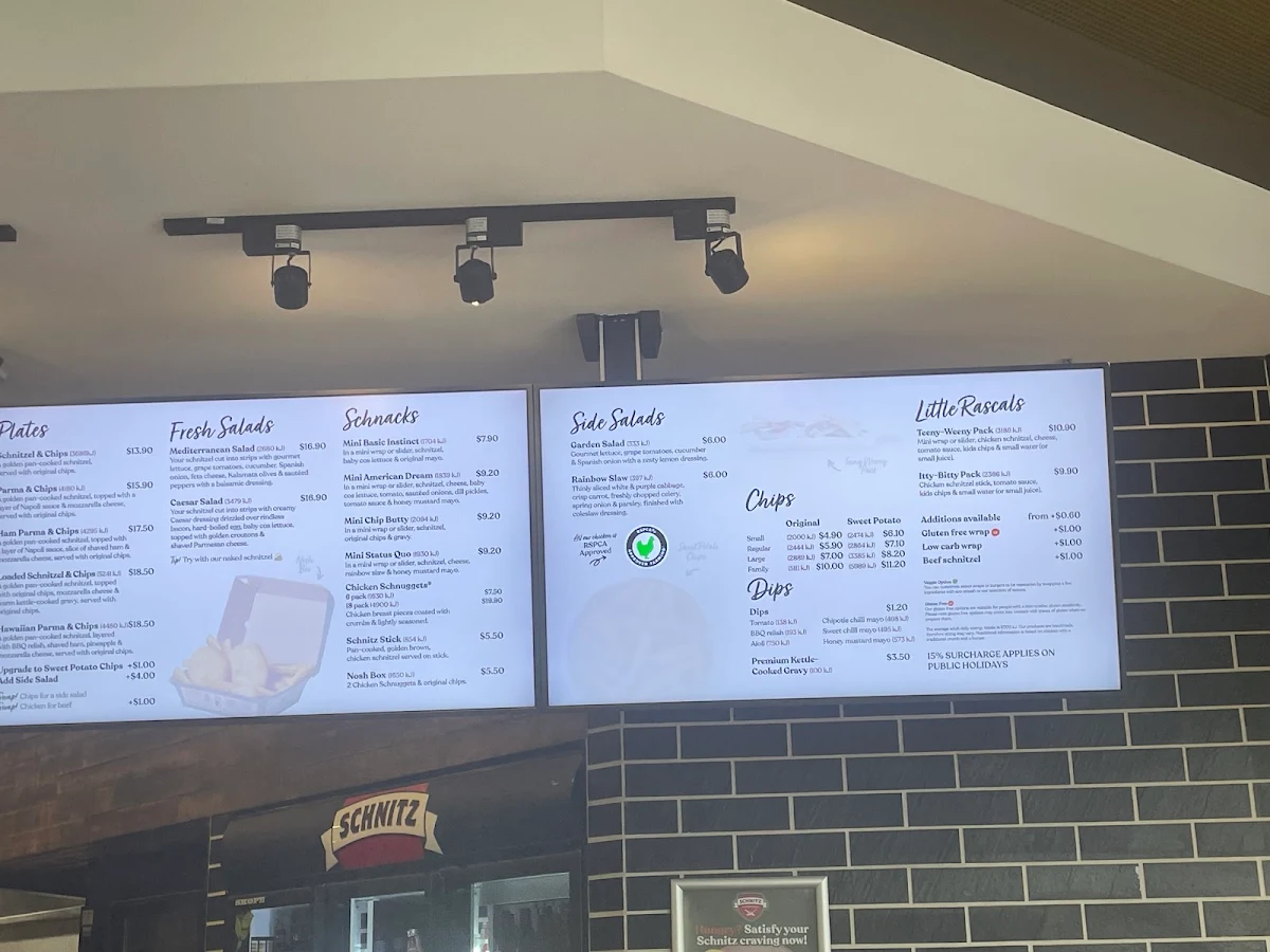 Menu, Schnitz Craigieburn Central