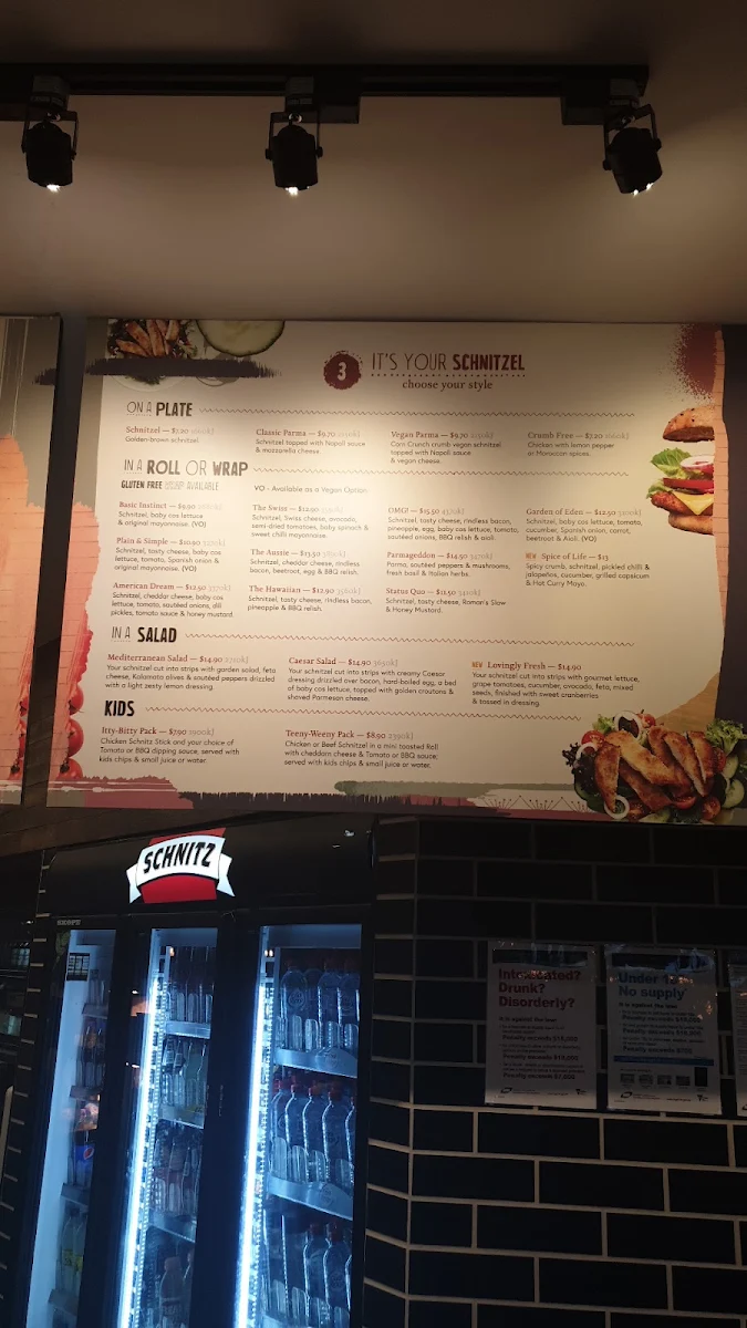 Menu, Schnitz Craigieburn Central