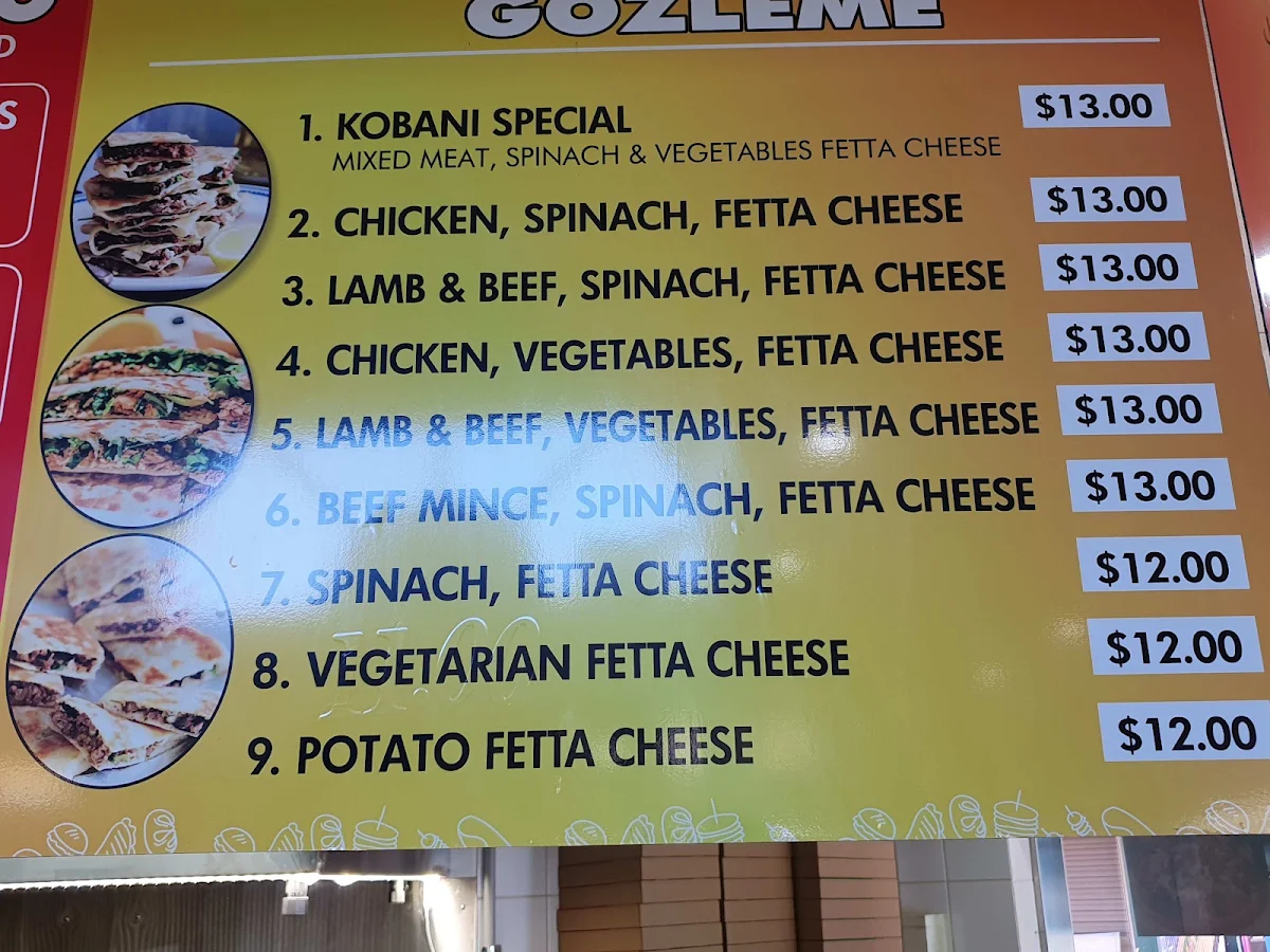 Menu, Kobani Kebab