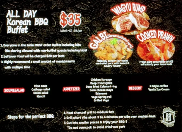 Menu, ROKU Sushi & Korean BBQ Bar