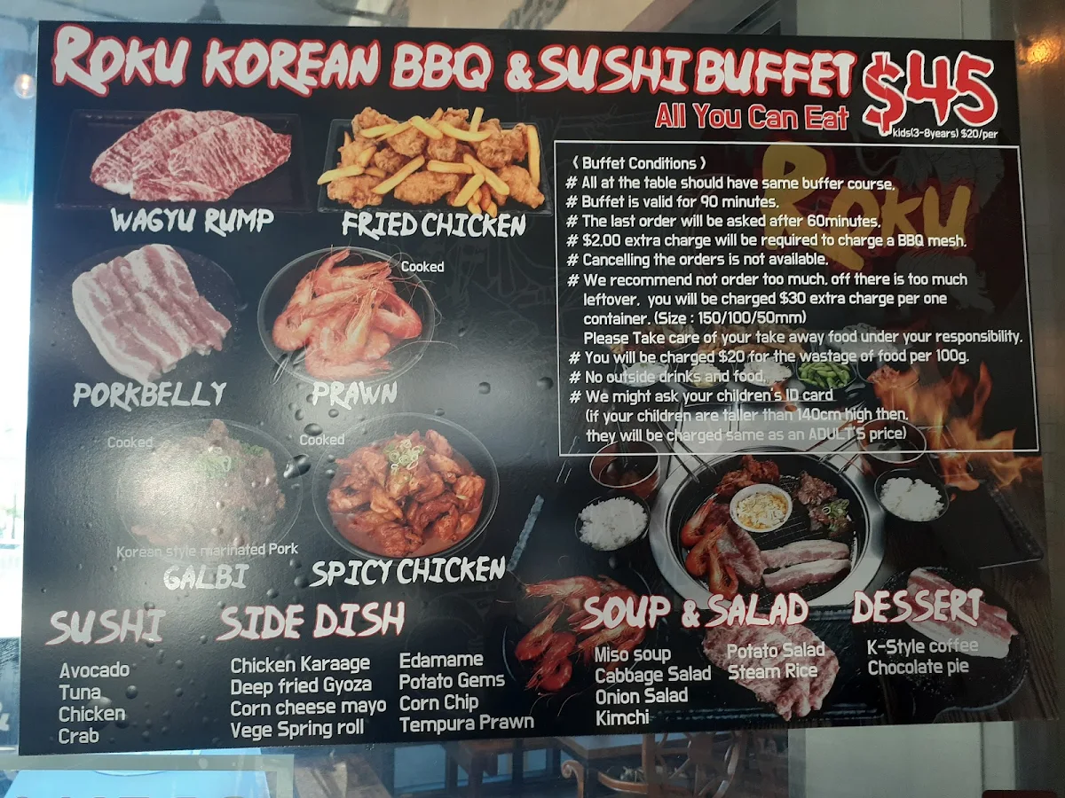 Menu, ROKU Sushi & Korean BBQ Bar