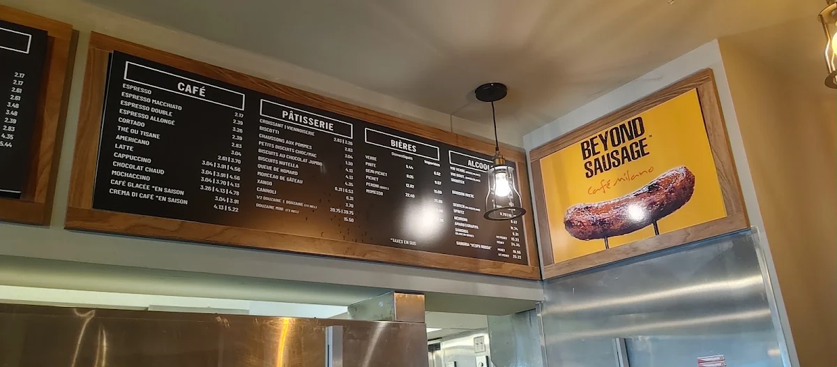 Menu, Café Milano Montréal