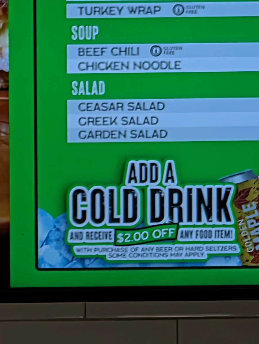 Menu, Big Hungry Moose
