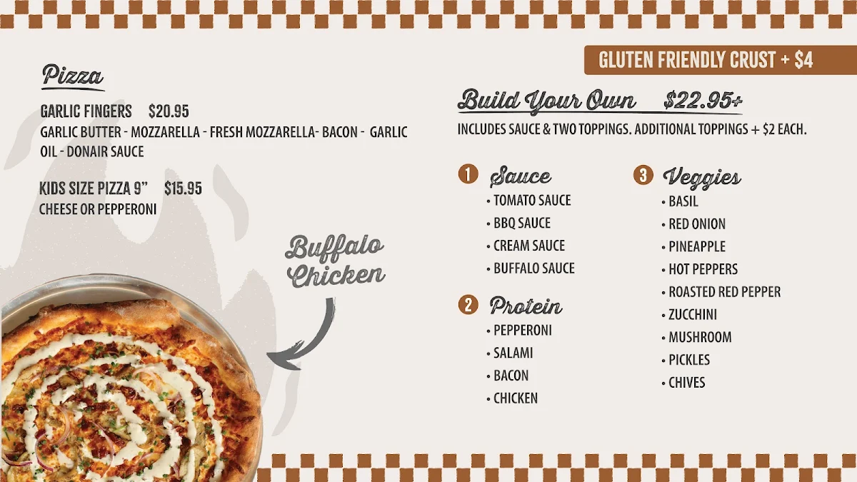 Menu, Stoked Pizza