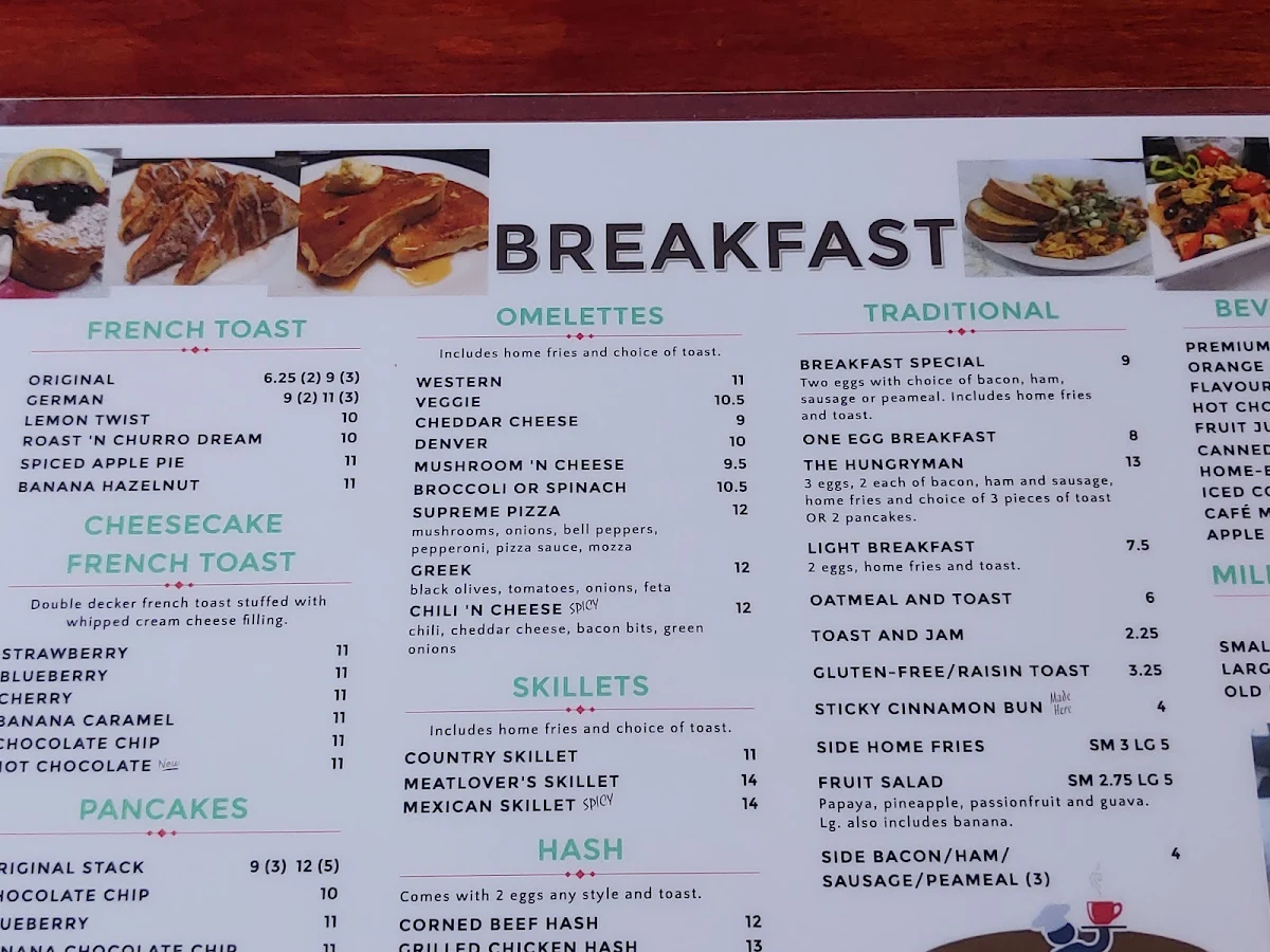Menu, Roast 'N Toast Family Diner