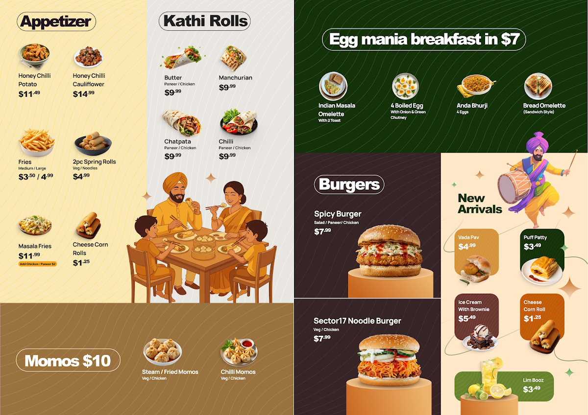 Menu, Sector 17