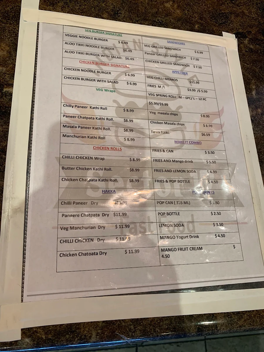 Menu, Sector 17