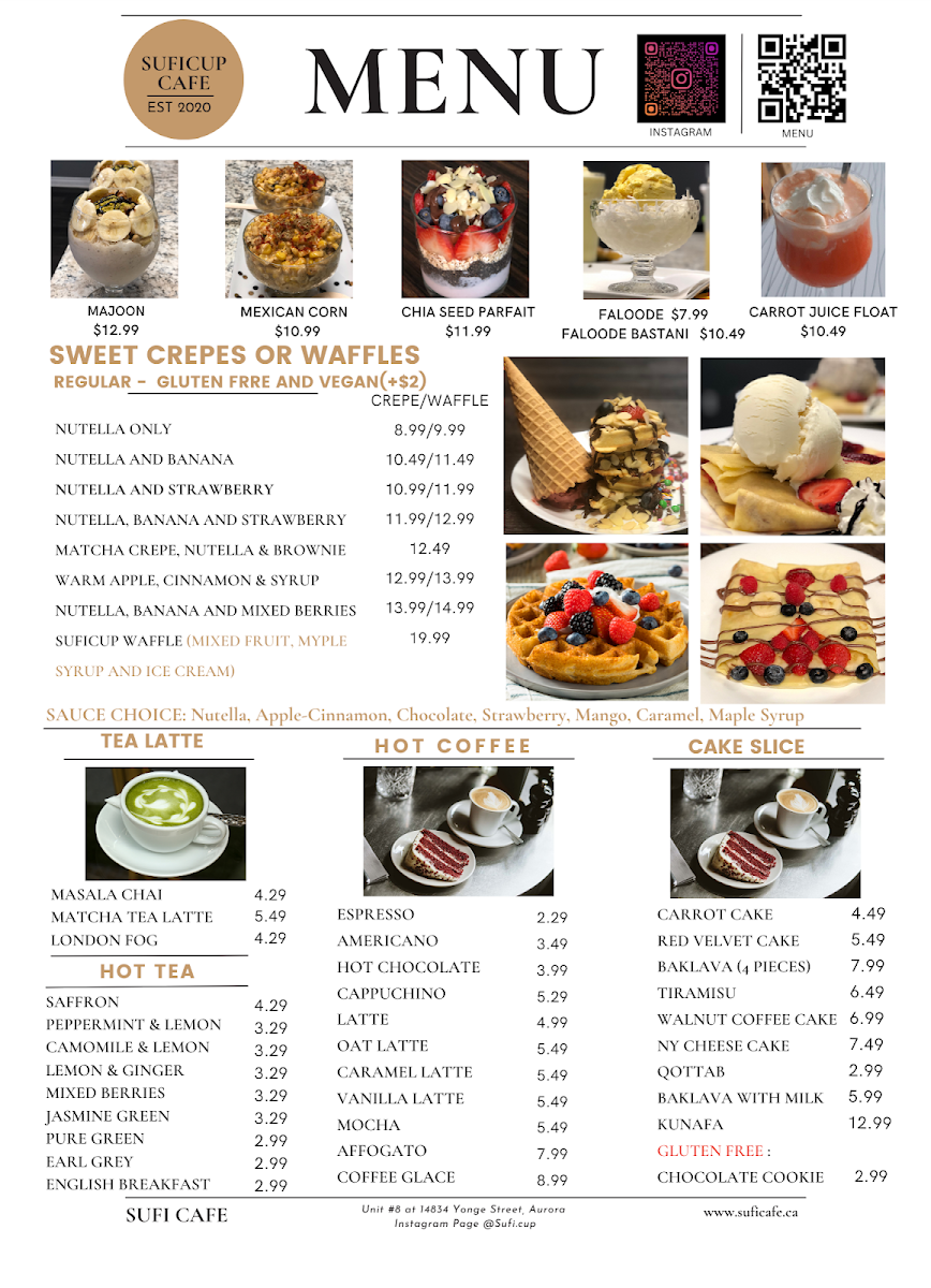 Menu, Suficup Turkish Breakfast