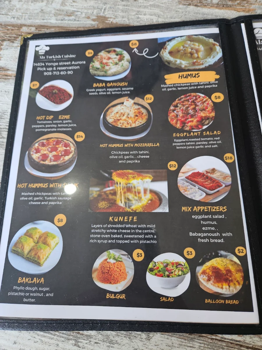 Menu, Suficup Turkish Breakfast