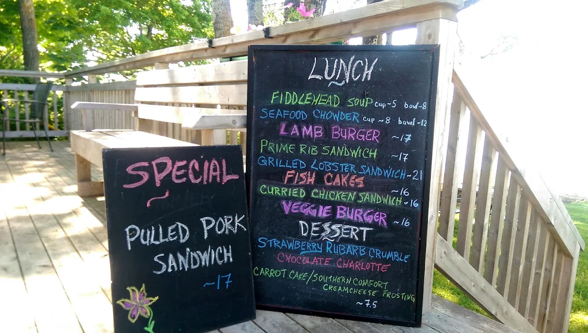 Menu, Niger Reef Tea House (licensed restaurant)