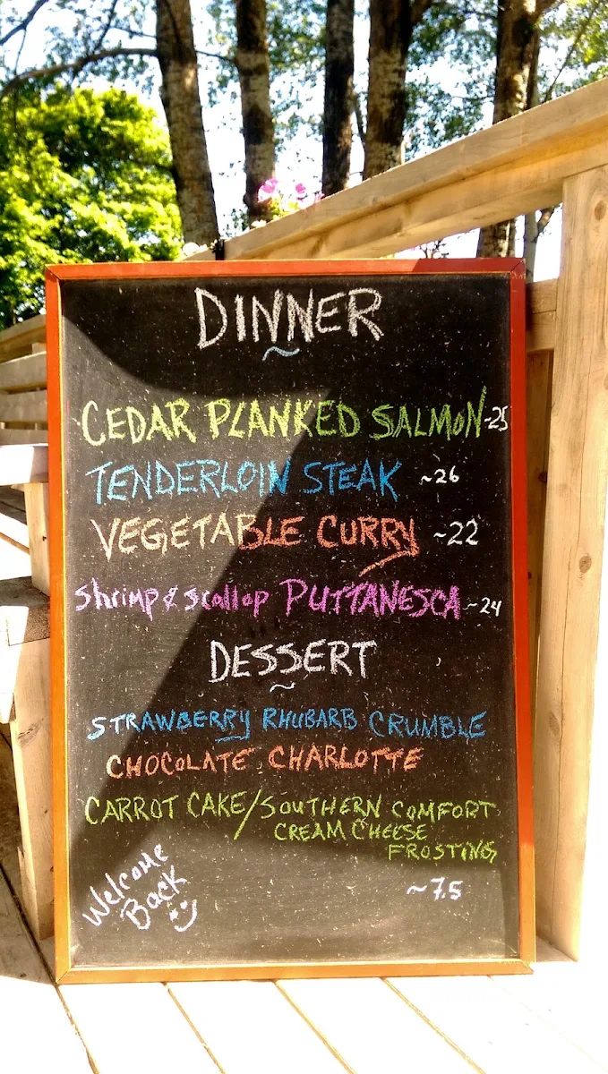Menu, Niger Reef Tea House (licensed restaurant)