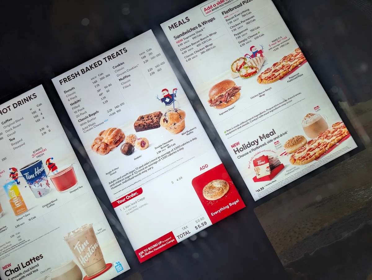Menu, Tim Hortons