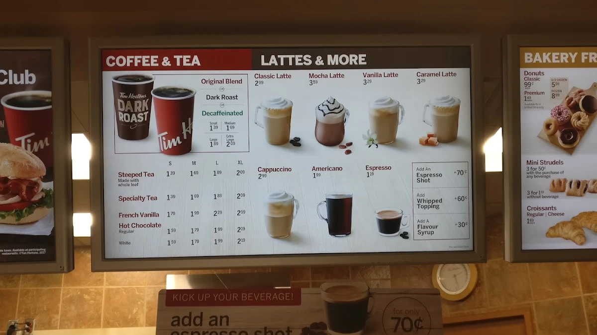 Menu, Tim Hortons