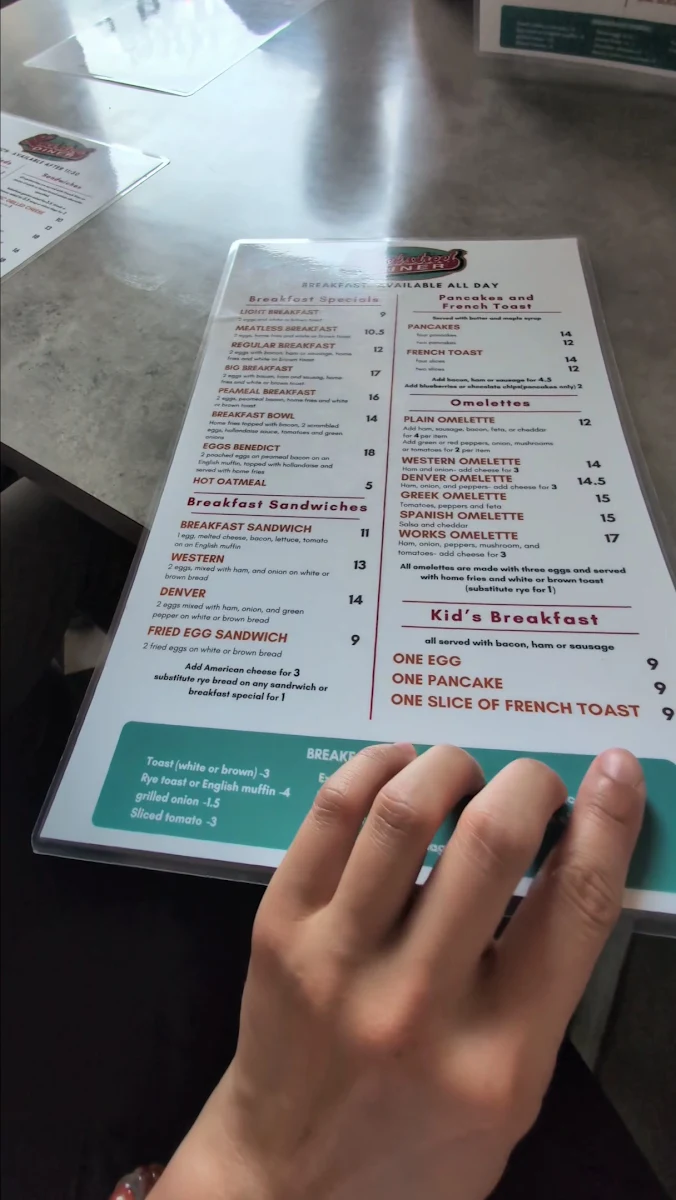 Menu, Lock Street Diner